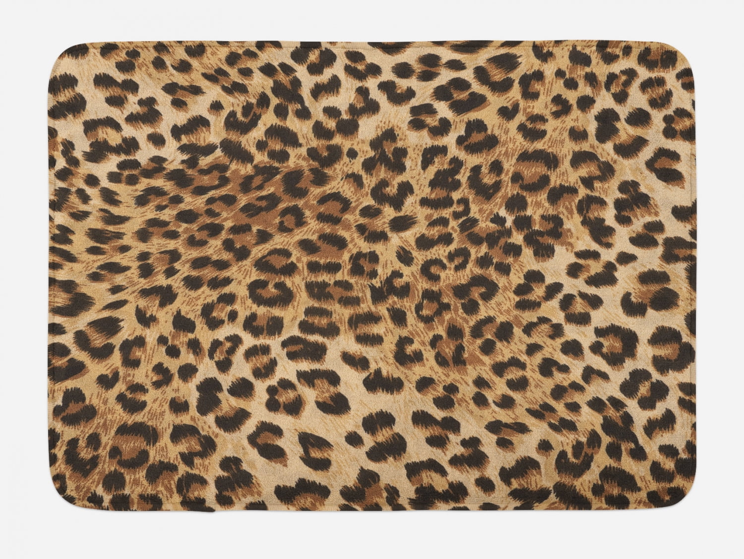 Animal Print Flannel Bathmat 15X23" Funny Cat Non-Slip Door Mat Rug Soft Carpet 