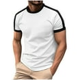 thumbnail image 3 of Xunlbb Summer Men's T-shirts Quick Dry Close Fitting Tees with Round Neckline Short Sleeves Solid Color Breathable Athletic Tops Gym Training Workout Sports Wear Basic Casual Shirts, 3 of 9