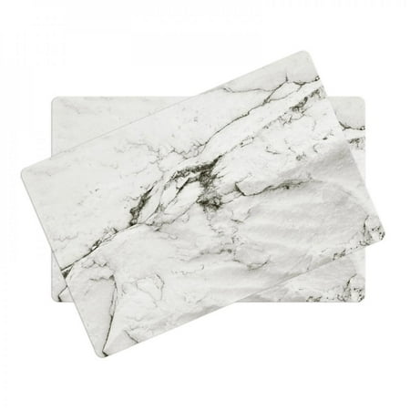 

2PCS Marble Grain Placemat Household Table Pad Insulation Placemat Table Decoration