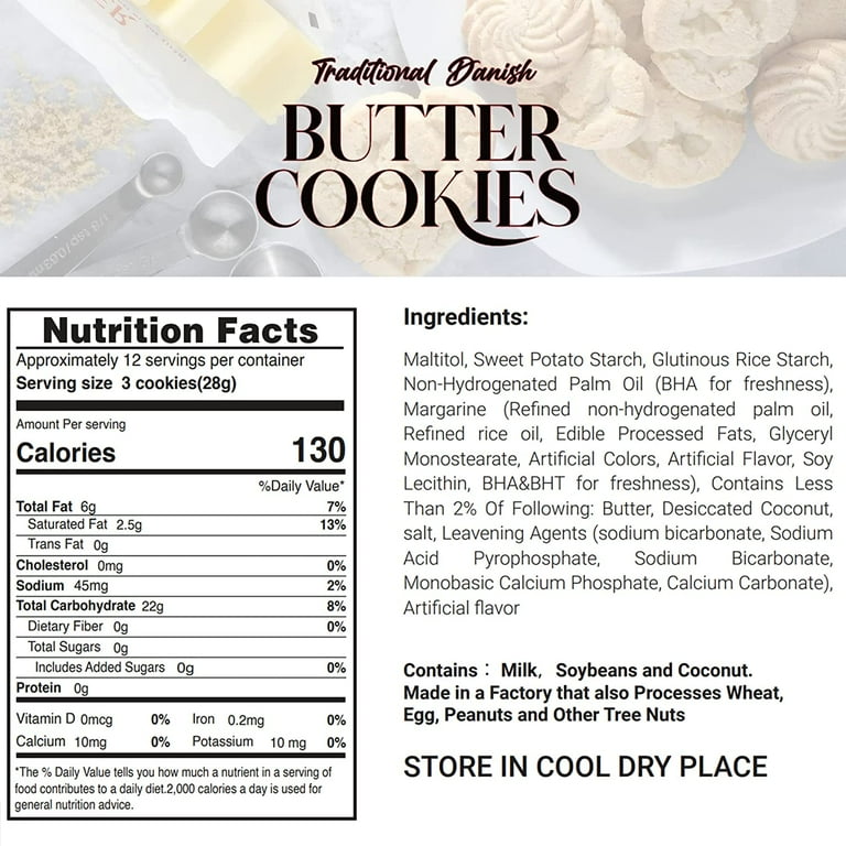 Danish Butter Cookies Nutrition