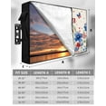 thumbnail image 2 of 4th of July Outdoor TV Cover 40 to 43 Inch Weatherproof, Independence Day Red Blue Floral Rustic 600D Oxford TV Covers with Waterproof Zipper, Outside Flat TV Screen Protector Size 40"Wx25"Hx4.5"D, 2 of 7
