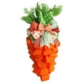 thumbnail image 2 of Lssam Easter Wreath Carrot Shape Spring Door Hanging Decor with Burlap Bow Farmhouse Style for Front Door Porch Wall Indoor Outdoor Decoration 23.6 inch, 2 of 9