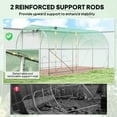 thumbnail image 3 of Outsunny 14.6'x6.5'x6.6' Hoop House Greenhouse with 2 Support Rods, Zippered Roll-up Mesh Door, Walk-in Tunnel Greenhouse with PE Cover, Green, 3 of 9