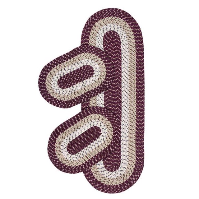 Better Trends SS-3PCB2472BUS 24 x 72 in. Reversible Country Braid Rug Set - Burgundy Stripe - 3 Piece