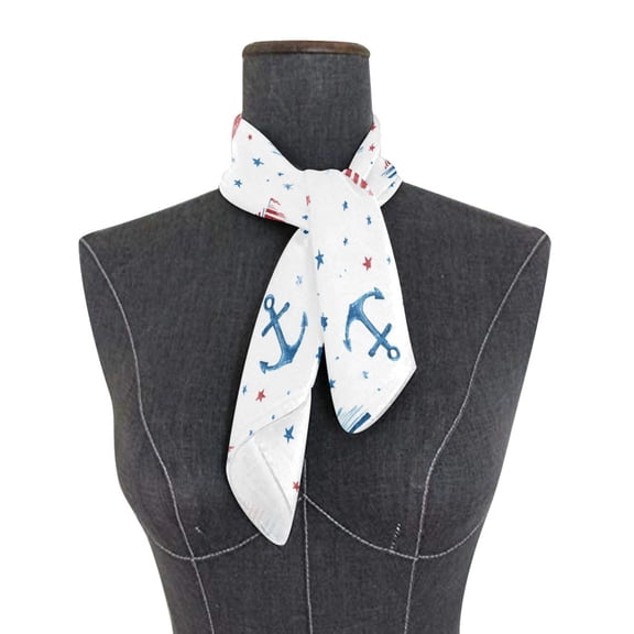 Square Scarf 24x24 Inch Starry Coastal Sailboat Repeat Silky Satin Sun Protection Neck Scarf for Women Multi-Purpose Head Wrap Bandana for Hair Bag Decoration