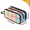 thumbnail image 4 of FORMRS Pencil Case with 3 Compartments Zipper Pouch, Elementary School Level and up, Pink Checkered Daisy, 4 of 8