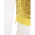 thumbnail image 7 of YONGHS Kids Girls One Shoulder Crop Top with Metallic Harem Pants Hip Hop Ballet Dance Outfits Gold 16, 7 of 7