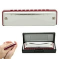 thumbnail image 1 of Harmonica, Couverture en Acier Inoxydable Bleu Harmonica, Portable Mignon pour les Débutants Professionnels Cadeau de Performance Blanc, Bleu, Orange, Rouge, Noir, 1 of 8