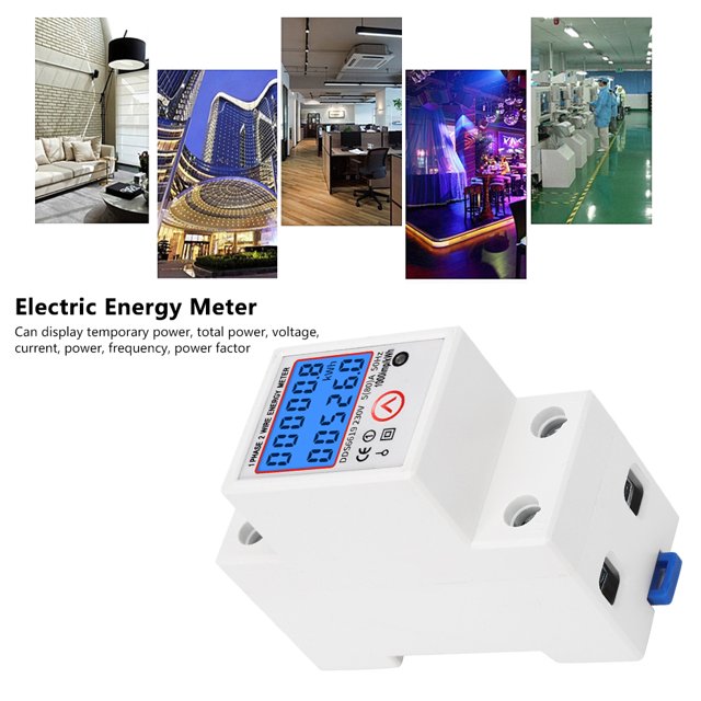 Compteur Électrique, 1 Affichage Numérique de Précision Réinitialisable avec Rétroéclairage pour Mesurer la Consommation d'Énergie Active