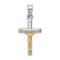 thumbnail image 1 of 14k Two-tone Hollow Crucifix Charm in 14k Yellow and White Gold, 1 of 3
