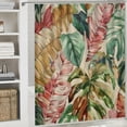thumbnail image 6 of Orinice  Fall Tropical Shower Curtain for Bathroom,Colorful Monstera Palm with Banana Leaf on Beige Fabric Shower Curtain with Hooks,Country Plant Bathroom Curtain Shower Set,  60x72, 6 of 7