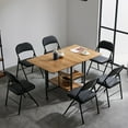 thumbnail image 3 of EBQOSK 6pcs Elegant Foldable Iron & PVC Chairs for Convention & Exhibition Black 6PC, 3 of 7