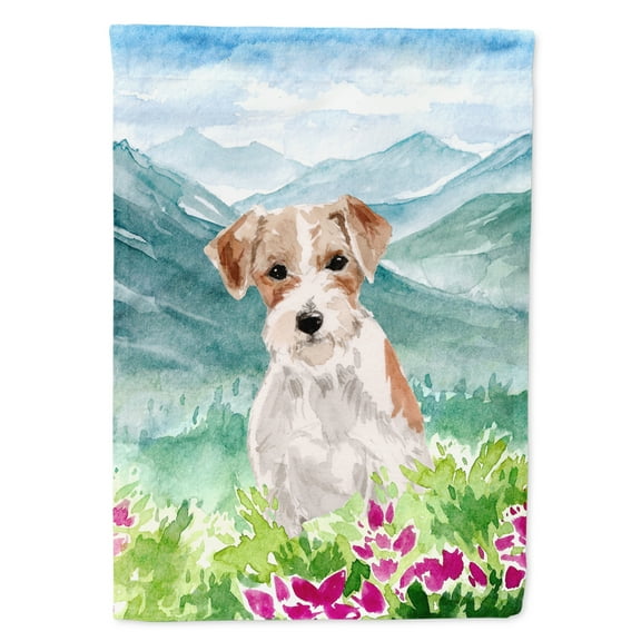 Carolines Treasures CK1963GF Mountian Flowers Jack Russell Terrier Flag Garden Size  Small multicolor