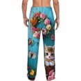 thumbnail image 7 of Salouo Whimsical Cats and Flowers Scene Print Pajama Pants for Men, Lounge Pants Elastic Waistband Casual Men's sleepwear Loungewear Sleep Pajama Pant -Medium, 7 of 7