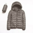 thumbnail image 5 of HANXIULIN Women's Packable Down Jacket Lightweight Puffer Jacket Hooded Winter Coat Khaki L, 5 of 5