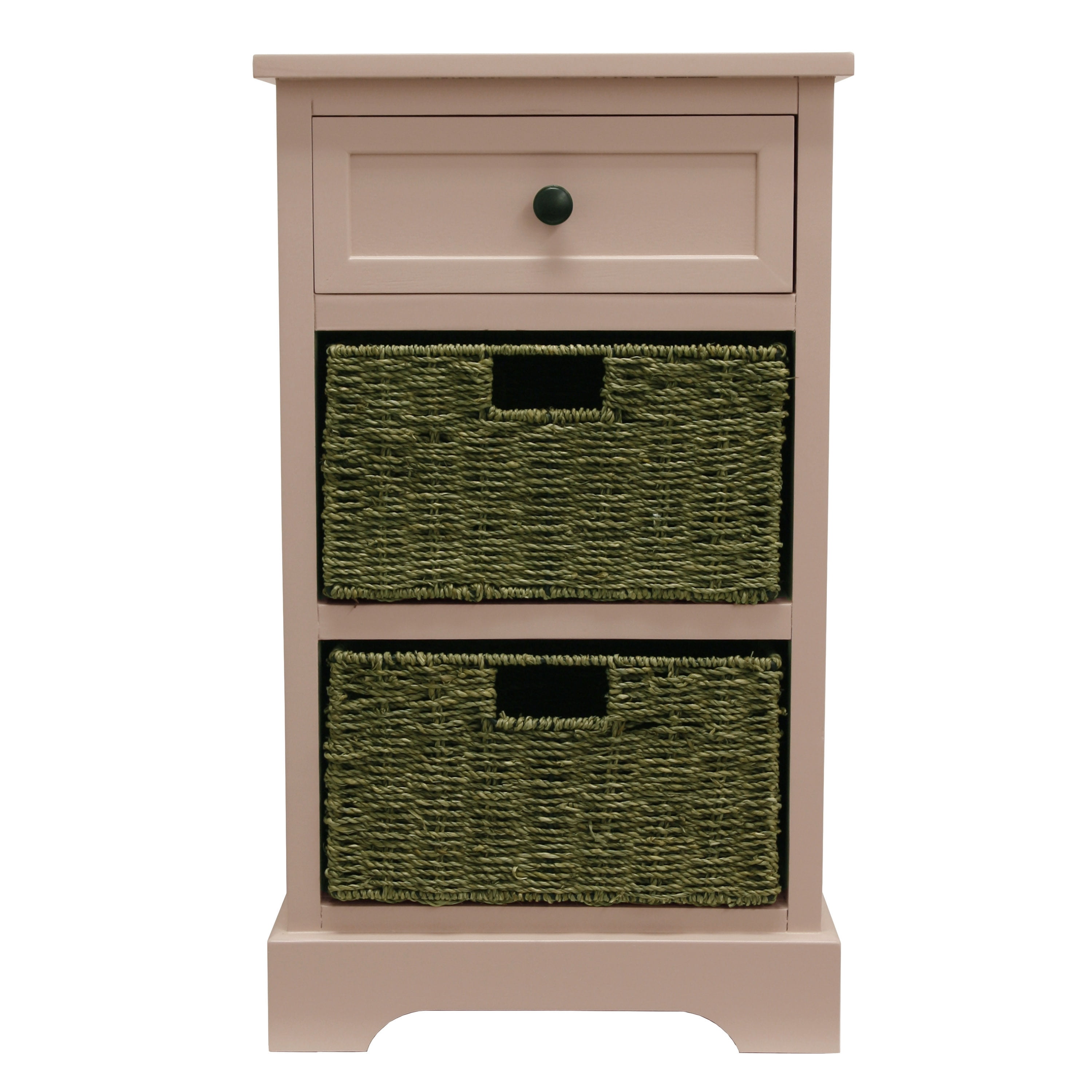 Two Basket Side Table Storage Chest