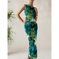 thumbnail image 4 of Vestido largo MASCOMODA ajustado de verano con estampado floral para mujer, 4 of 6