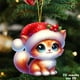 thumbnail image 5 of Sombrero navideño, lindos gatitos, decoraciones navideñas, colgante para decoración de interiores de coches planos transfronterizos, llavero, colgante, colgante, colgante, 5 of 7