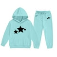 thumbnail image 5 of NAISIBABY Boys Girls Sets, Fleece Lined Hoodie and Tapered Sweatpant Fall Winter Fashion Casual Outfits 2-Piece Light Blue 12T, 5 of 5