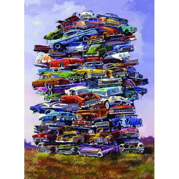 TDC Games Fabulous 50s Junkpile 1000 Piece Classic Car Jigsaw Puzzle