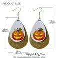 thumbnail image 6 of EOEMY Halloween Pumpkin Women Teardrop Leather Hook Earrings Ear Drop Dangle Party New-Tree, 6 of 9