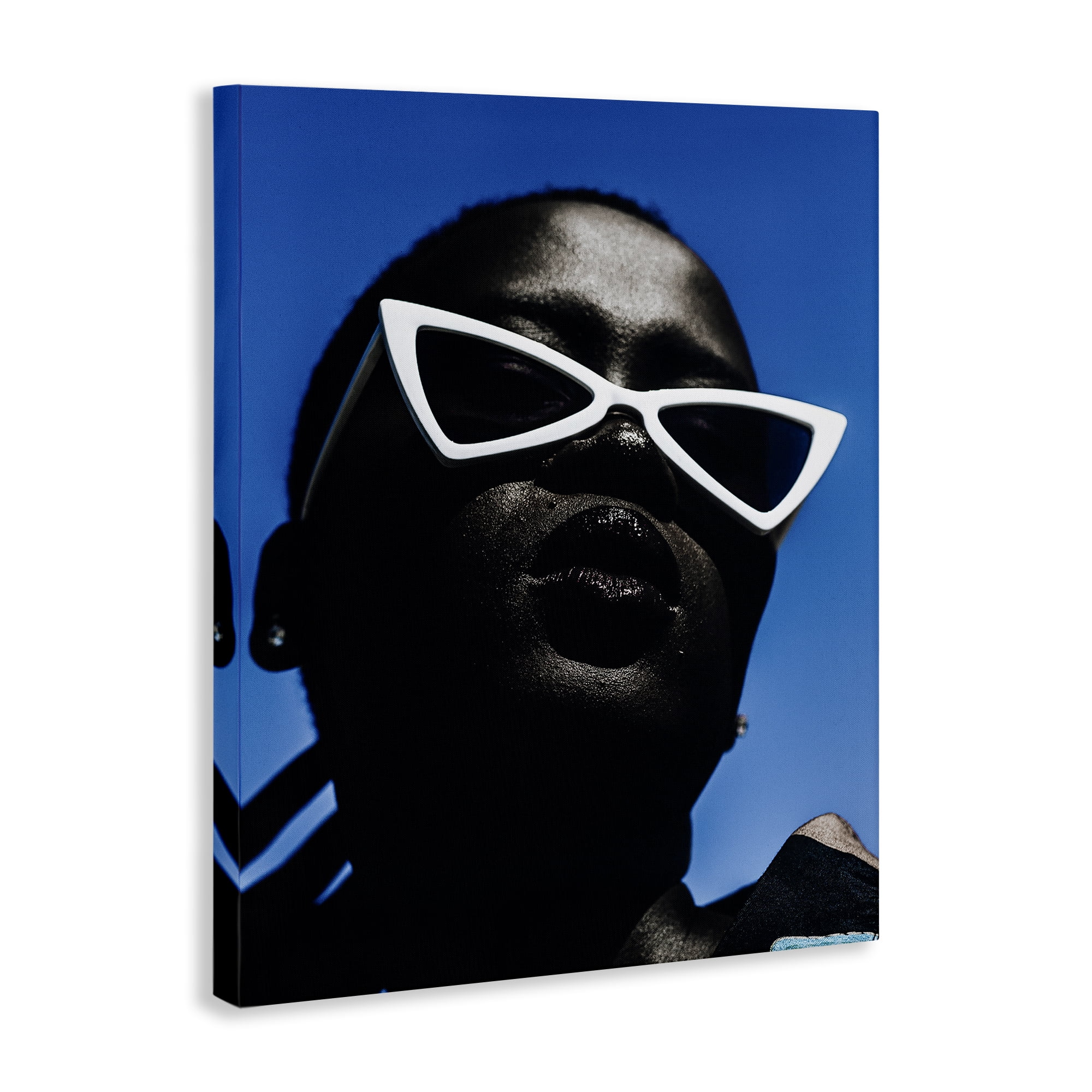 Stupell Industries Stylish Sunglasses on Blue People Photography Wrapped Canvas Art Print Wall Art, 24 x 30
