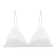 thumbnail image 5 of BYHONG Women's Silk Satin Triangle Bralette Soft Cup Wireless Bra Smooth and Comfortable Wire Bra Top (with Chest Pad) Bra for Women Beige L, 5 of 7