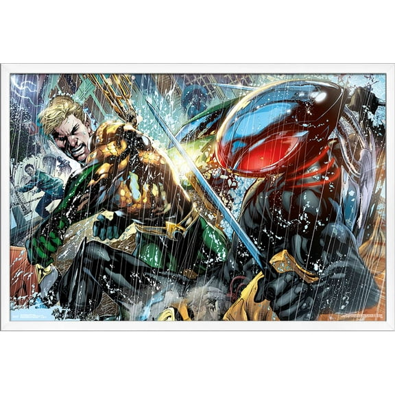 DC Comics - Aquaman - Aquaman vs. Black Manta Wall Poster, 22.375" x 34", Framed