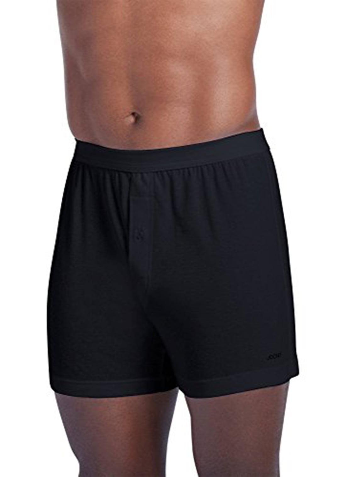 Jockey Men's Underwear Seamless Waistband Knit Boxer, Black, Small ...