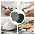 thumbnail image 7 of Pofeuu Emerald Green Sparkling Print Silicone Pot Mat Mitten With Hanging Loop Heat Resistant Oven Mitts Non-Slip Bbq Baking Smoking Potholders, 7 of 7