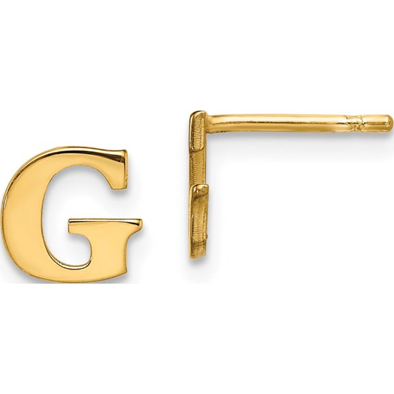Ss/Gold Plated Sterling Silver Gold-Plated Letter G Initial Post Earrings Made In United States xne46gp/g