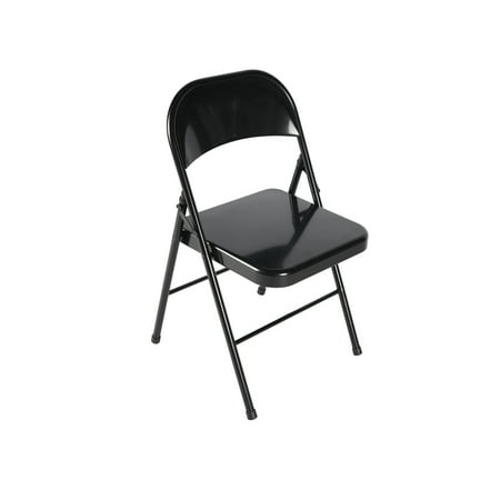 Mainstays All-Steel Metal Folding Chair, Black