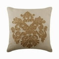 thumbnail image 1 of Cushion Covers For Couch, Decorative Beige 18"x18" (45x45 cm) Pillow Covers, Linen Jute Embroidery & Pearl Throw Pillow Covers, Damask Pattern Modern Style - Jutty Damask, 1 of 3