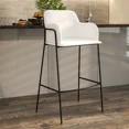 thumbnail image 2 of LeisureMod Axis Modern Bar Stool – Upholstered Bar Height Chairs with Footrest and Black Stainless Steel Base for Kitchen Island, Pub, or Home Bar Set of 2, 2 of 13