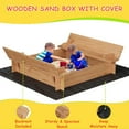 thumbnail image 5 of ChaoLink Kids Wood Sandbox with Cover, Spacious Play Area with 2 Bench Seats for Kids Sand Boxes in Garden, Beach Patio OutdoorWood, 5 of 8