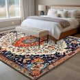 thumbnail image 4 of 8'x10' Area Rugs, Orange Blue Boho Indoor Outdoor Area Rug for Living Room Bedroom, Vintage Ethnic Geometric Abstract Washable Bathroom Rugs Kitchen Floor Carpet Mats Home Decor Aesthetic, 4 of 8