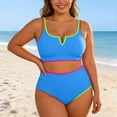 thumbnail image 1 of Plus Size Swimwear Two Piece Ruffled Strapless Bikini For High Waisted Bathing Swim Suit Cover Ups Women plus Size Women plus Size Swimsuit Cover Swim Dress Swimsuit Cover up plus Size 4x plus Size, 1 of 4
