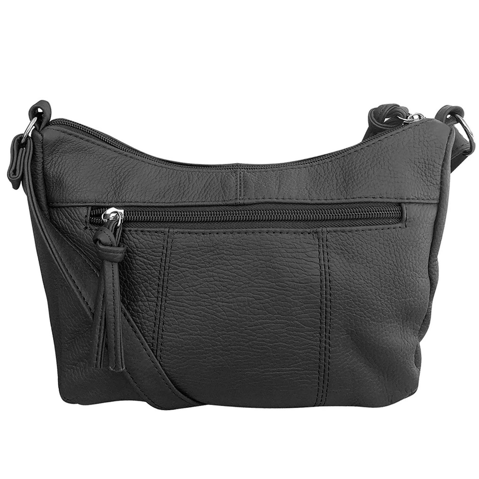Women's Leather Medium Cross Body Purse Shoulder Ladies Handbag with Many Pockets