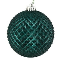 Vickerman 6" Sea Blue Durian Glitter Ball Ornament, 4 per Bag