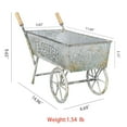thumbnail image 5 of Vintage Metal Wheelbarrow Planter Cart, Small Flower Pot Holder for Indoor Outdoor Use, Rustic Farmhouse Garden Decor for Patio, Tabletop, Home Market Decor, 5 of 5
