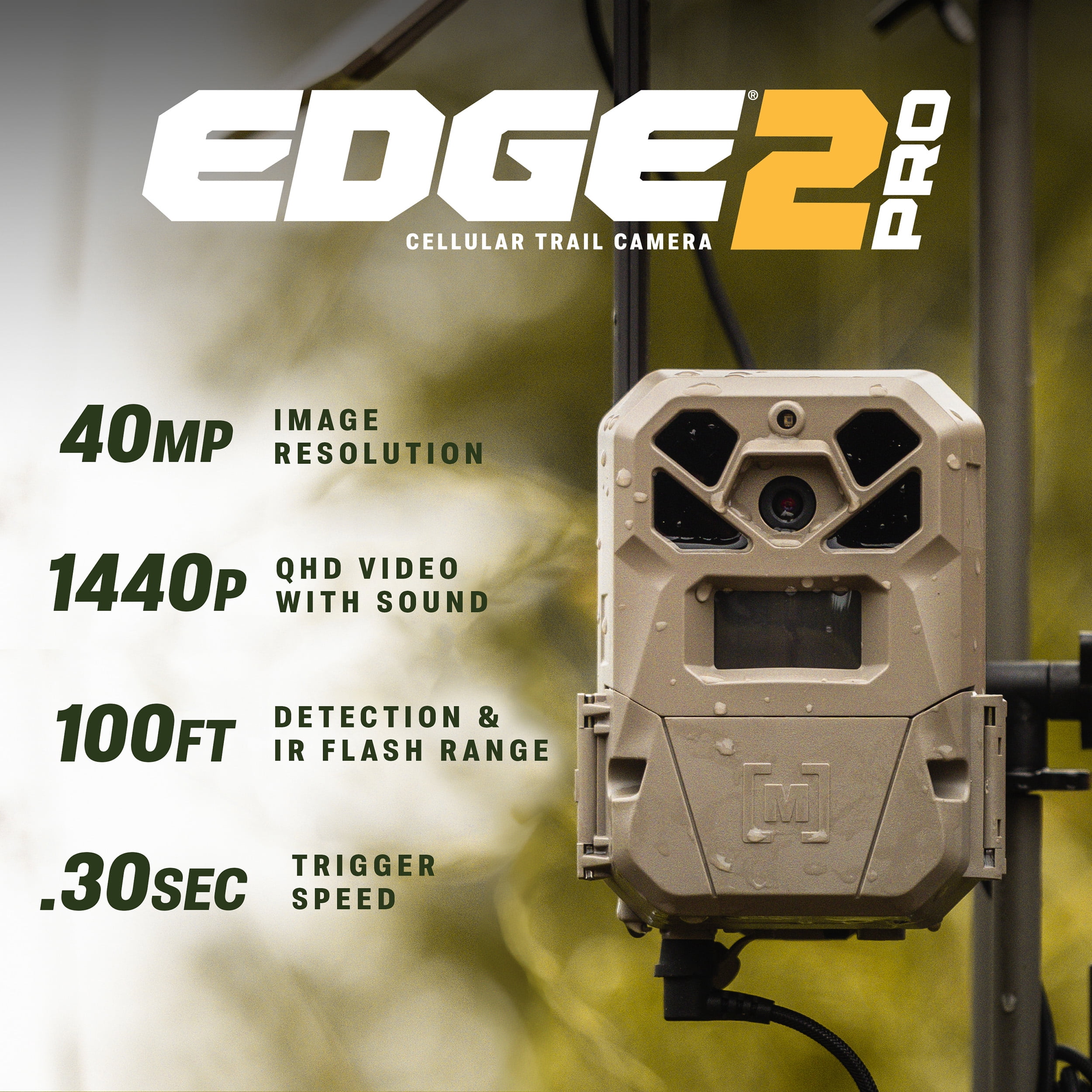 Moultrie Edge 2 Pro Cellular Trail Camera – 40MP Photos, 1440p Video w/ Audio, Auto Connect Nationwide LTE, On-Demand Capture