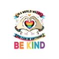 thumbnail image 2 of Women's Fun & Colorful 'Be Kind' Heart Graphic Tee - Casual Crew Neck Short Sleeve T-Shirt, Stretchy Cotton Blend, Machine Washable - Perfect for Summer, Casual Sports Tee, 2 of 6