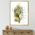thumbnail image 2 of Line Art Monstera Branch Tropical Abstract Leaves on Green 16 in x 32 in Framed Painting Canvas Art Print, by Designart, 2 of 5