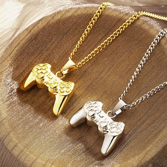 Hipster Retro Game Machine Handle Titanium Steel Necklace