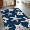 thumbnail image 3 of Starfish Washable Area Rug 4 x 6 ft Summer Beach Nautical Ocean Sea Star Marine Life Navy Blue, Soft Non Slip Rugs Stain Repellent Indoor Felt Carpet for Living Dining Room Bedroom Home Office, 3 of 9