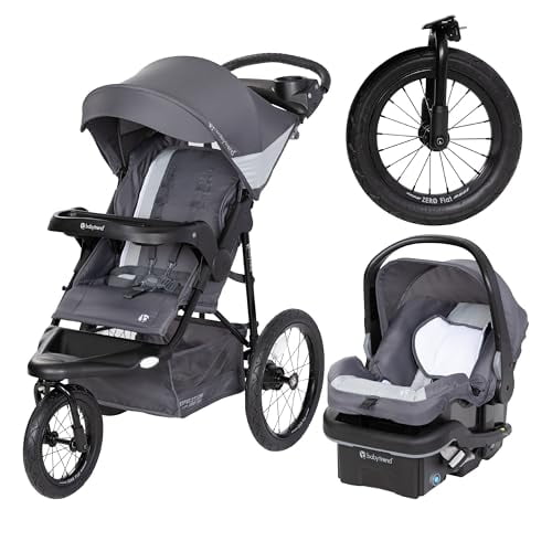 Sistema de viaje Baby Trend Expedition® Zero Flat Jogger con luces LED, gris tablero