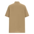 thumbnail image 3 of GrmtClth Men's Henley Cotton Linen Shirts Short Sleeve Casual Shirts Button Down Shirts Trendy Summer Beach Vacation Tops Khaki M, 3 of 6
