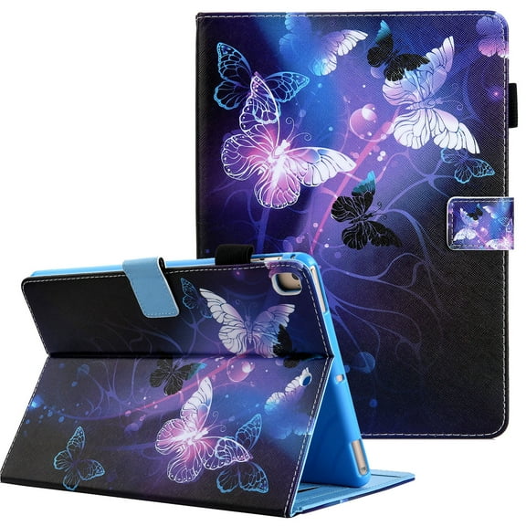 iPad 10.2" 2019 Case 7th Gen, Allytech PU Leather Slim Folio Flip Shell Kickstand Full Protection Smart Cover with Auto Sleep Wake Feature Drop Proof Case for Apple iPad 10.2", Butterfly