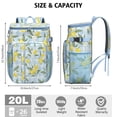 thumbnail image 2 of Yellow Lemon Print Backpack Cooler, Leakproof Insulated Lunch Bag for Tropical Trips and Summer Fun, 2 of 5
