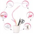 thumbnail image 4 of Lámpara de escritorio para niños Lámpara de escritorio flexible de 360° 3 niveles de brillo Lámpara de escritorio LED con interruptor táctil Cama para niños pequeños, lectura, aprendizaje, lámpara de noche regulable y portalápices (rosa) iLoveMilan ER, 4 of 5